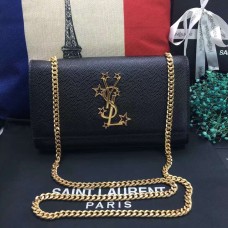 Nuova borsa a catena YSL 24 cm in pelle caviale nera