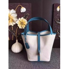 Tela Hermes Picotin Lock blu