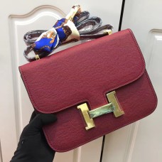 Hermes Constance Borsa 23 cm Pelle Epsom Bordeaux Oro