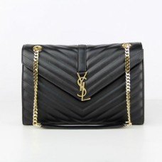 YSL Saint Laurent Borsa classica grande con monogramma nera 31 cm