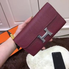 Hermes Constance Portafoglio Togo Pelle Bordeaux