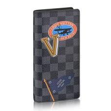 Portafoglio Louis Vuitton Brazza N64438 Damier Graphite Stickers