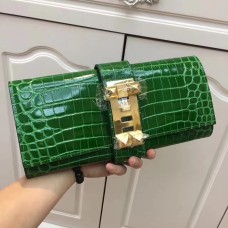 Pochette Hermes Medor 29cm Cocco Verde