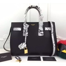 Saint Laurent Sac De Jour Tote Nero Bianco Serpente 32 cm