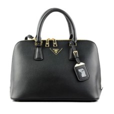 Borsa tote Prada 0812 nera con motivo a croce