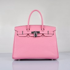 Hermes Birkin 30cm Togo Borse in pelle Cherry Pink Silver