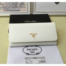 Prada 1M1132 Portafoglio in Pelle Saffiano Bianco