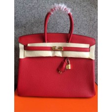 Hermes Birkin 35cm Togo borse in pelle rosso dorato