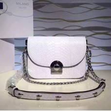 Borsa Prada Arcade in pelle di serpente bianca
