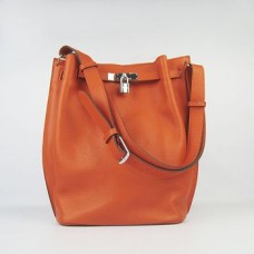 Hermes So Kelly 28cm Togo borsa a tracolla in pelle arancione argento