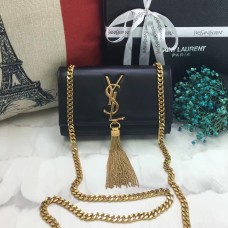 Borsa YSL piccola in pelle con catena nappa 17 cm nera