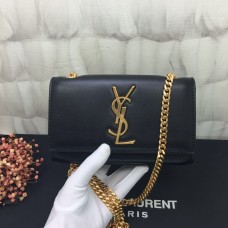 Borsa YSL in pelle con catena piccola 17 cm oro nero