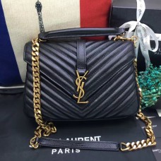 Borsa a tracolla YSL con manico superiore 24 cm oro nero