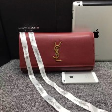 Pochette YSL Saint Laurent 27 cm in pelle liscia bordeaux