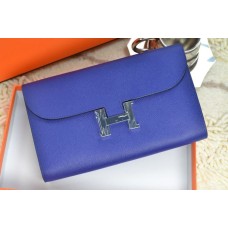 Portafoglio Hermes H Blu Royal Argento
