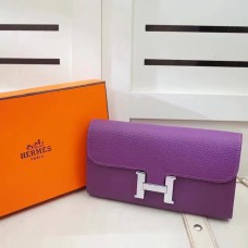 Hermes Constance Portafoglio Togo in pelle viola