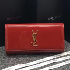 Pochette YSL in pelle verniciata 27cm rossa