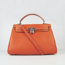 Hermes Kelly 32cm Togo pelle 6108 argento arancione