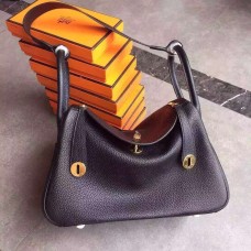 Borsa Hermes Lindy 30cm Nero Oro