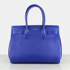 Borse YSL in pelle di mucca blu Downtown Tote 2035