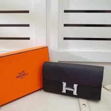 Hermes Constance Portafoglio Togo in pelle nera