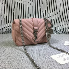 YSL Borsa piccola con catena a busta Pelle di capra rosa 18 cm