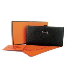 Portafoglio Hermes in pelle di vitello H005 nero