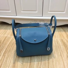 Borsa Hermes Lindy 30cm Blu Argento