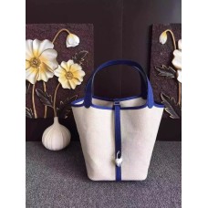 Hermes Picotin Lock tela blu elettrico