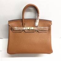 Hermes Birkin 25cm Borsa a mano 6068 caffè chiaro dorato