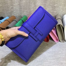 Hermes Epsom Leather Jige Clutch 29 cm blu elettrico