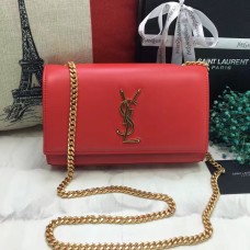 Borsa YSL in pelle liscia con catena 22 cm rossa