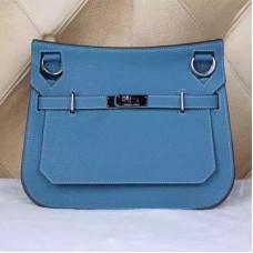 Hermes Jypsiere Borsa a tracolla da 28 cm blu argento