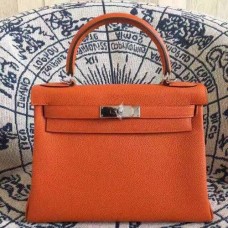 Hermes Kelly 28cm Borsa Togo Pelle Arancio Oro