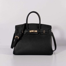 Hermes 30cm Borsa Birkin Togo Pelle con Cinturino Nero Oro