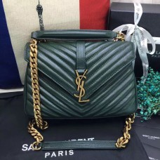 Borsa a tracolla YSL con manico superiore 24 cm oro verde