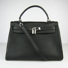 Hermes Kelly 32cm Togo borsa in pelle 6108 argento nero