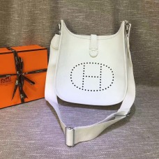 Hermes Evelyne III Togo Borsa a tracolla in pelle bianca