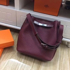 Hermes So Kelly 28cm Togo Borsa A Tracolla In Pelle Bordeaux Argento