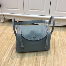 Borsa Hermes Lindy 30cm Grigio Blu Argento