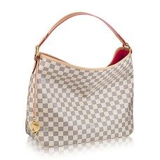 Louis Vuitton N41448 Deliziosa MM Hobo Bag Damier Azur Canvas