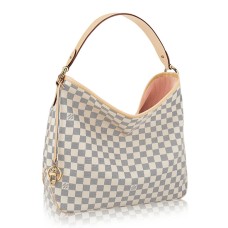Louis Vuitton N41607 Deliziosa MM Hobo Bag Damier Azur Canvas