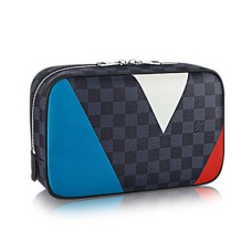 Borsa da toilette Louis Vuitton N41608 in tela Damier Cobalt