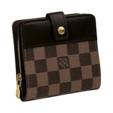 Louis Vuitton Portafoglio compatto con zip N61668 in tela Damier Ebene
