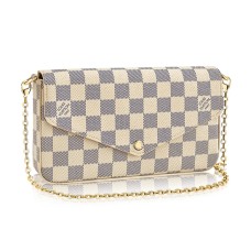 Louis Vuitton N63106 Pochette Felicie Catena Portafoglio Damier Azur Canvas